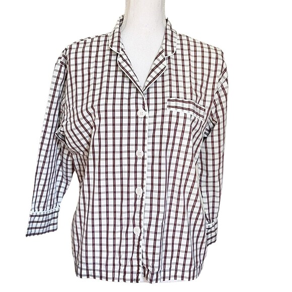 Sleepy Jones Pajama Top Women’s Size XS Checkered Button Up Long Sleeve - Picture 1 of 8
